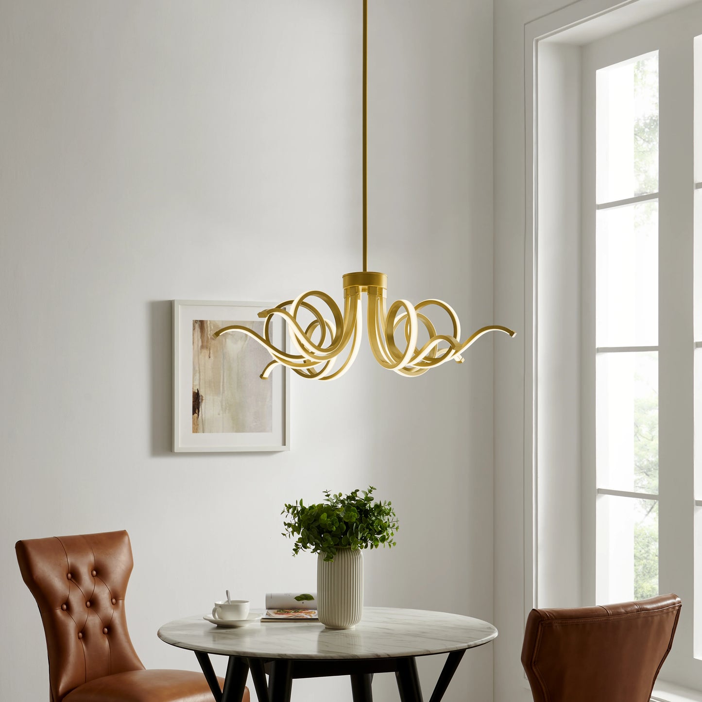 Magnolia LED Adjustable Sandy Gold Chandelier