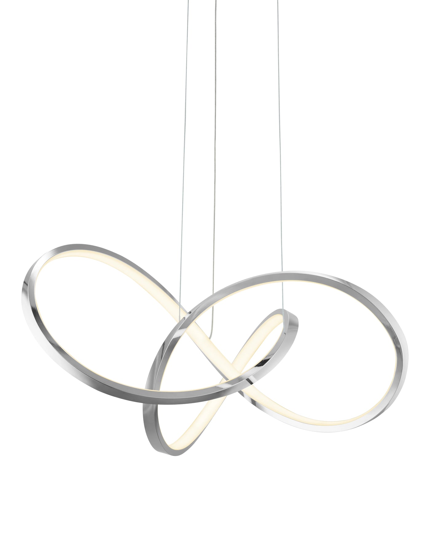 Knotted LED Dimmable Chrome Chandelier