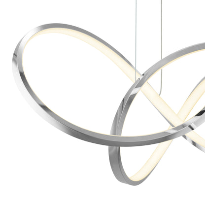 Knotted LED Dimmable Chrome Chandelier