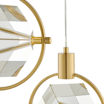 Hollywood Cube 3 Lights Pendant // Gold