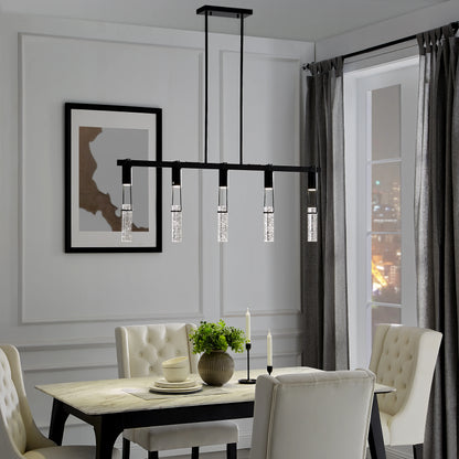 Matte Black Harmony 5 Lights Chandelier