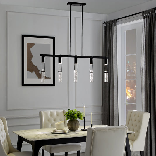 Matte Black Harmony 5 Lights Chandelier