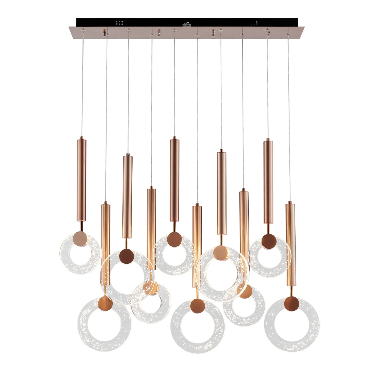 Glitter Rings 10 Heads Bronze Chandelier