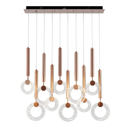 Glitter Rings 10 Heads Bronze Chandelier