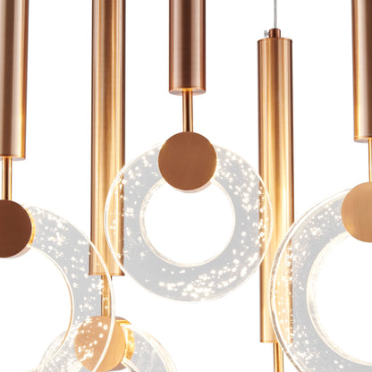 Glitter Rings 10 Heads Bronze Chandelier