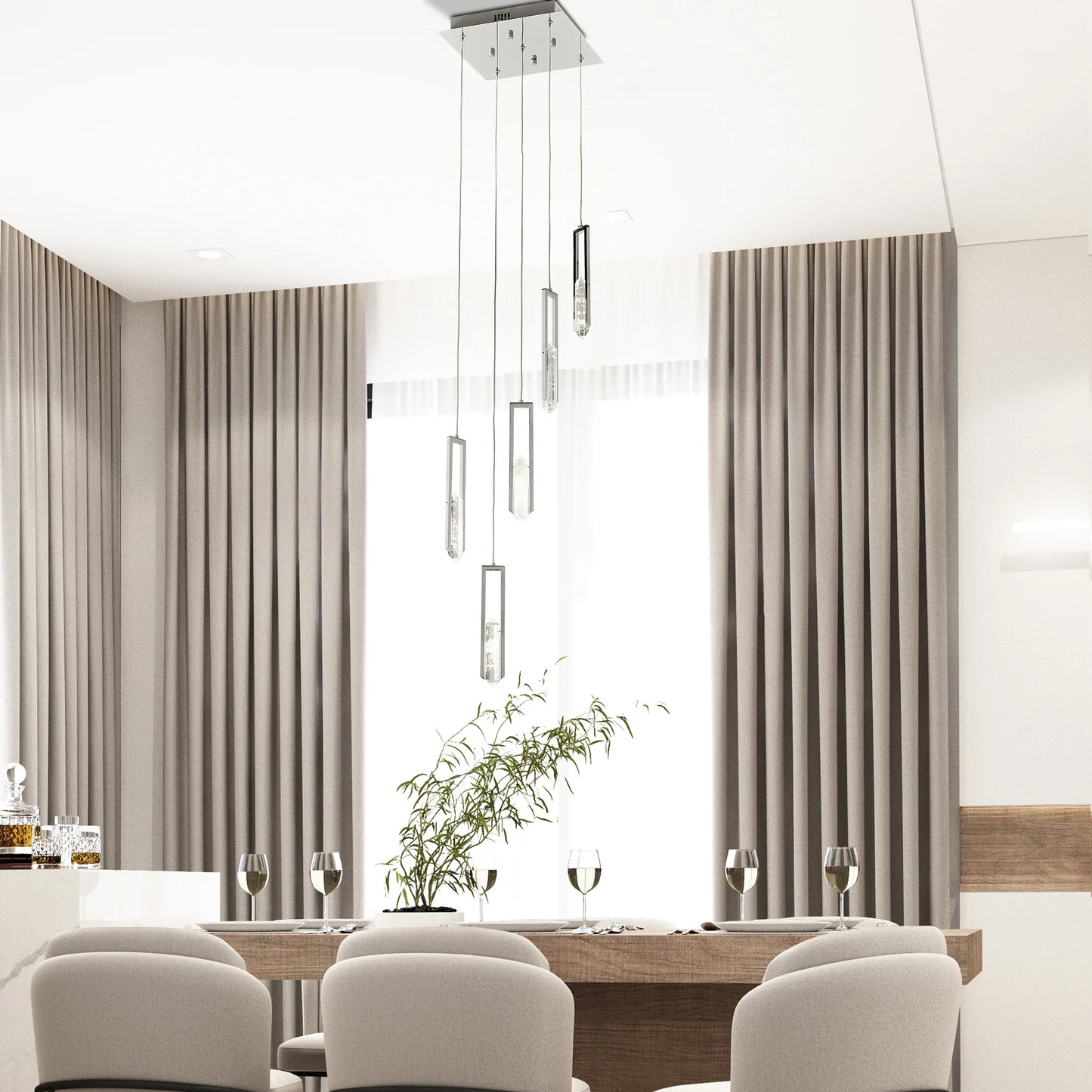 Chrome Elysian 5 Lights Chandelier