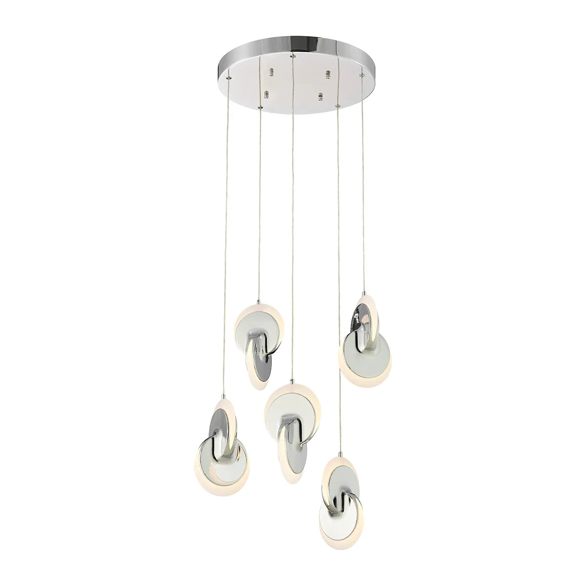 Deuterium Round Chrome Chandelier