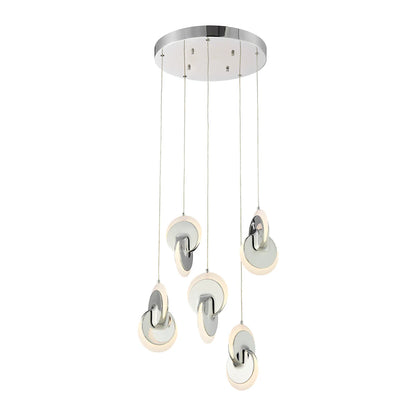 Deuterium Round Chrome Chandelier