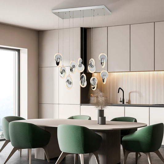 Deuterium Rectangular Chrome Chandelier