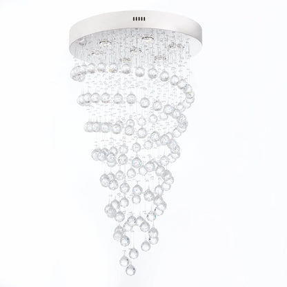 Crystal Double Helix Chandelier 7 Lights