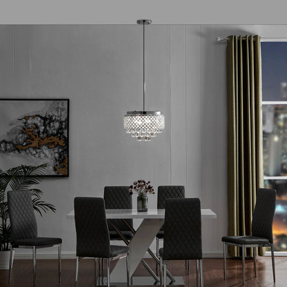 Cinderella Crystal Round Chrome Chandelier