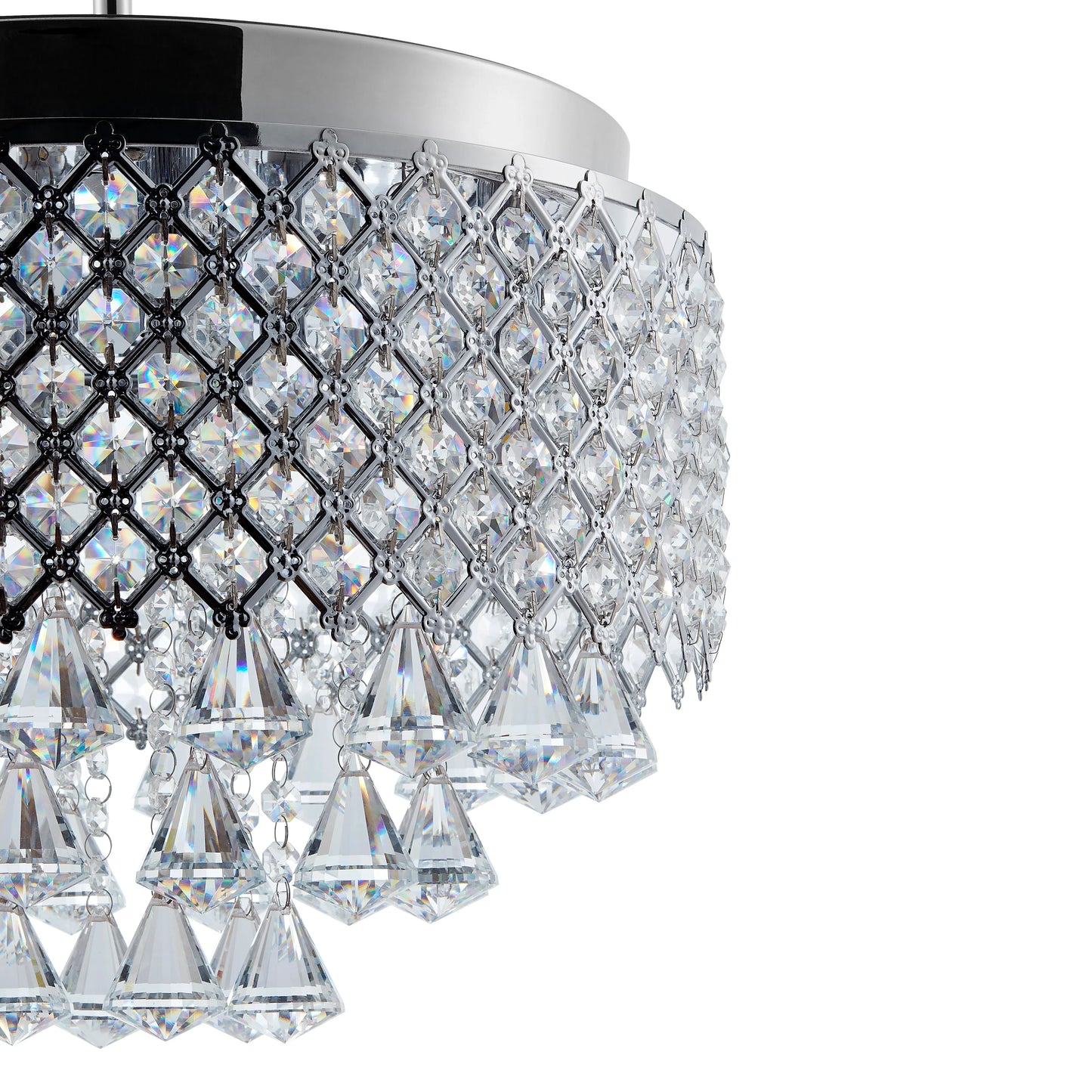 Cinderella Crystal Round Chrome Chandelier