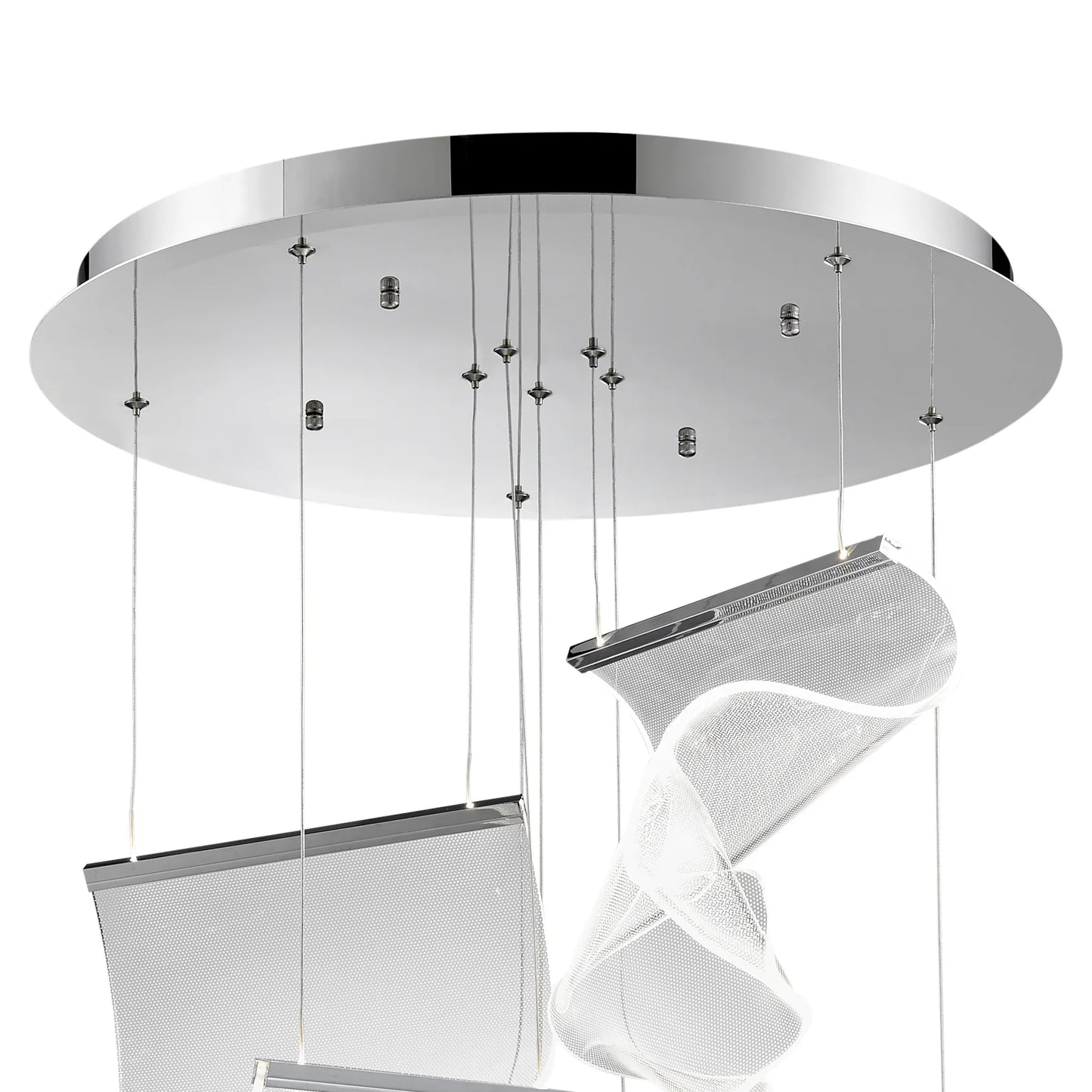 Acrylic Lace 5 Lights Chandelier // Chrome