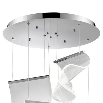 Acrylic Lace 5 Lights Chandelier // Chrome