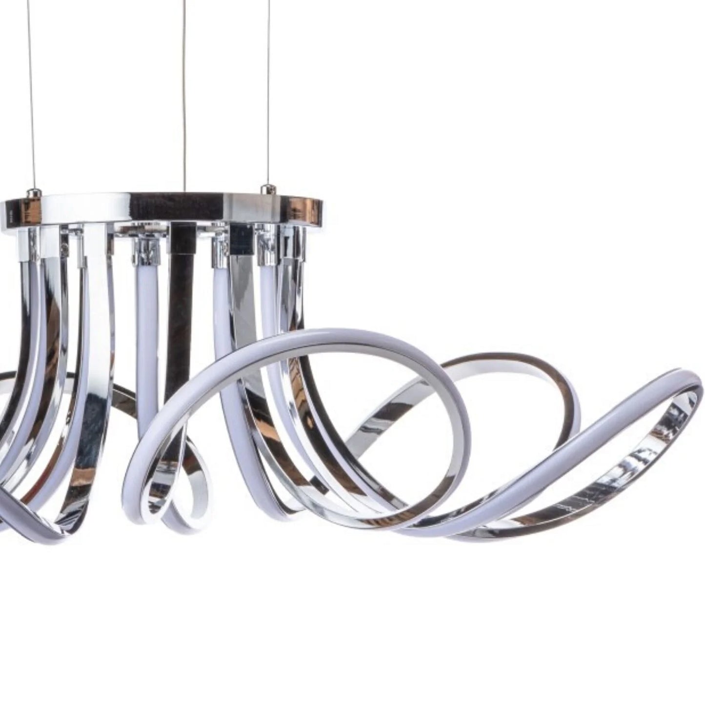6 Petal Flower Dimmable LED Chandelier // Chrome