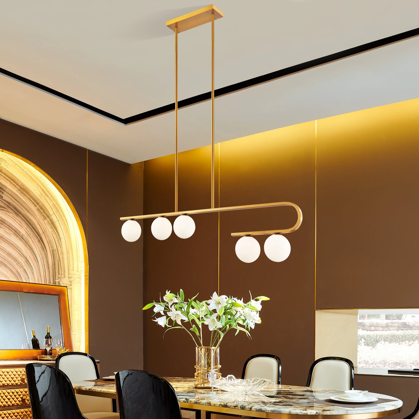Anechdoche Modern Rectangular Light – Gold/White