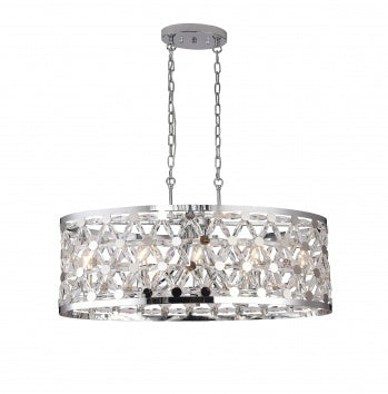 Chrome Oval Frame Chandelier
