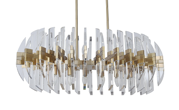 Copper Frame Oval Shape Chandelier