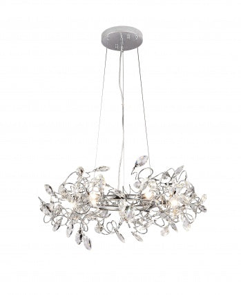 Round Chrome Frame Branch Chandelier