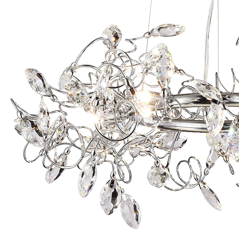 Round Chrome Frame Branch Chandelier