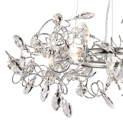 Round Chrome Frame Branch Chandelier