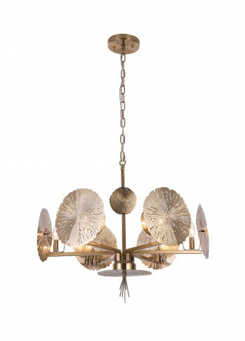 Copper Metal Leaf Petal Chandelier