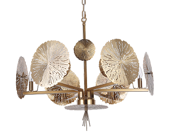 Copper Metal Leaf Petal Chandelier