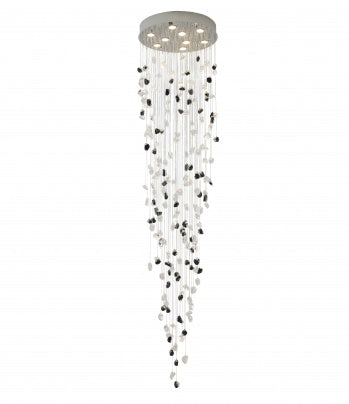 Flushed Chrome with Clear & Smoke Glass Hanging Stones