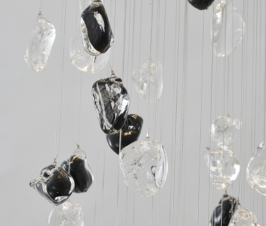 Flushed Chrome with Clear & Smoke Glass Hanging Stones