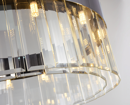 Round Chandelier With Clear Crystal Hanging Drops