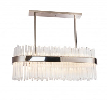 Shiny Nickel Oval Metal Frame Chandelier