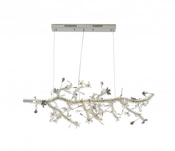 Clear & Smoke Crystal Branch Chandelier