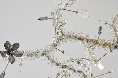 Clear & Smoke Crystal Branch Chandelier