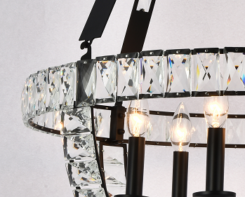 Silver/Matte Black Basket Chandelier