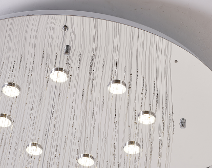 Crystal Ball Chandelier With A LED Clear Crystal Ring