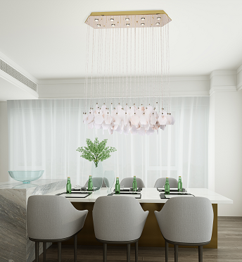 Gold Stainless Steel Chandelier with Spanish Alabaster Stones