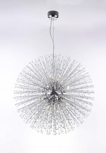 Clear Crystal Beaded Sputnik Chandelier with Chrome Hardware