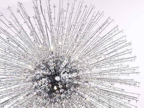 Clear Crystal Beaded Sputnik Chandelier with Chrome Hardware