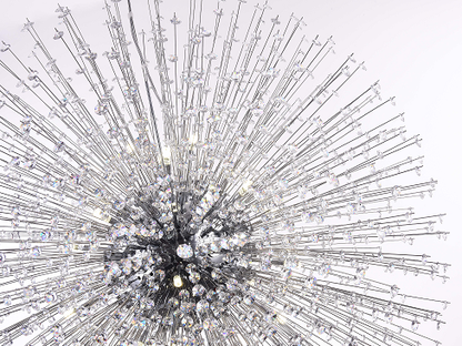 Clear Crystal Beaded Sputnik Chandelier with Chrome Hardware