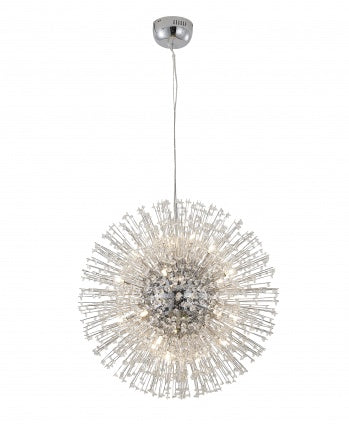 Clear Crystal Beaded Sputnik Chandelier with Chrome Hardware