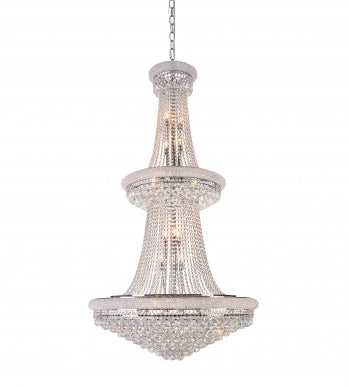3 Tier Clear Crystal Chandelier with Crystal Balls & Beaded Border Frames