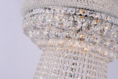 3 Tier Clear Crystal Chandelier with Crystal Balls & Beaded Border Frames