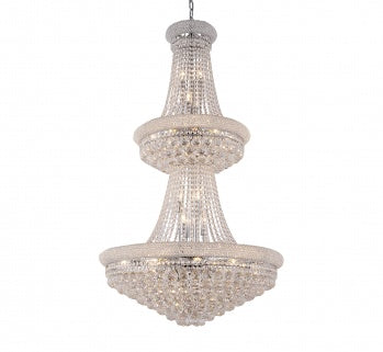 3 Tier Clear Crystal Chandelier with Crystal Balls & Beaded Border Frames