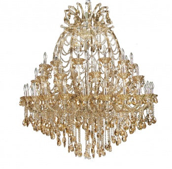 Large Smoke Crystal Chandelier with Chrome Hardware