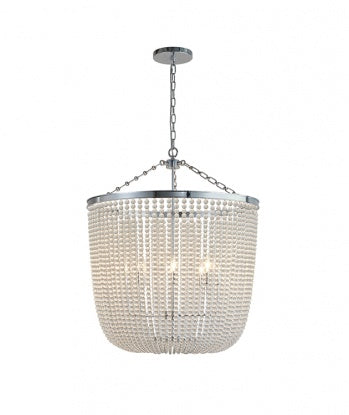 Gold/Chrome/Black Frame Chandelier with Clear Beaded Hanging Glass