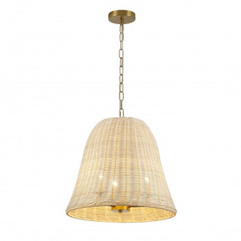 Natural White Wood Vine Basket Chandelier