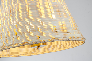 Natural White Wood Vine Basket Chandelier