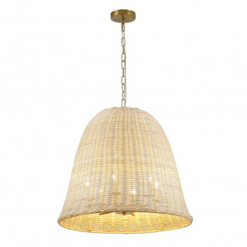 Natural White Wood Vine Basket Chandelier
