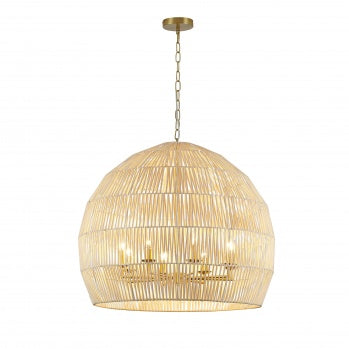 Natural Vine Weaved Basket Chandelier