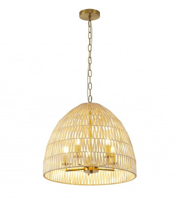 Natural Wood Vine Basket Chandelier